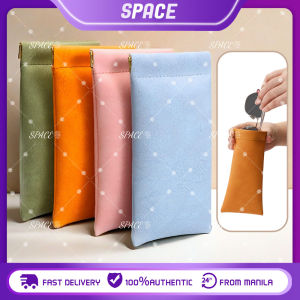 4 Colors Leather Eyeglasses Cases Waterproof PU Soft Sunglasses Pouch Lightweight Squeeze Top Portable Glasses Cases for Men Women Eyeglasses Accessories