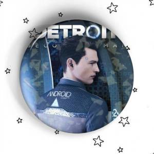 Games Detroit Become Human Cartoon Brooches Anime Badge Round Handmade Brooch Lapel Pins Jewelry For Backpack Clothes Gifts