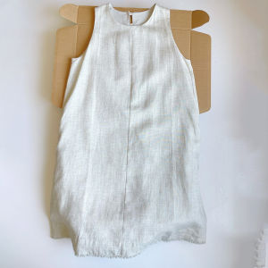 Linen Sleeveless Vest Dress Silk Tassel Long Skirt Loose Artistic Summer Gown Womens Fashionable Elegant Thin Fabric Dress