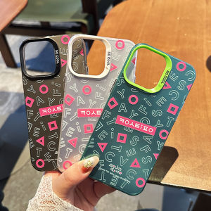 เคส MrHaHa สำหรับ OPPO A18 A38 A17 A16 A15 A58 A57 A54 A53 A94 A93 A7 A3S A5S OPPO Reno 5 5 5G การ์ตูนปลาหมึกเกมปลาหมึกกรอบเลนส์ป้องกันเคสโทรศัพท์หล่นฝาหลังป้องกัน