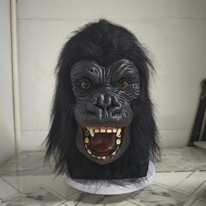 Mặt Nạ Cao Su Vivid King Kong Gorilla Với Bộ Tóc Giả Cho Halloween Cosplay Full Face Horror Monster Prop Cho Carnival Party Trang Trí Ngôi Nhà Ma Ám Kích Thước Người Lớn