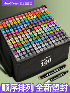 Touchcolor Double-Headed Oily Marker Pen Authentic 48-Color Art Student Suit Primary School Student Cartoon Cartoon Special Color Pen Kids Painting Brush Watercolor Pen 100-Color 24/36/60/80