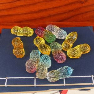 Colored Glaze Crystal Peanut Ornament Decoration Money Drawing Ornament Wedding Blessing Early Birth of Your Son Auspicious Items