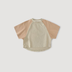 Baby Short Sleeve T-Shirt Summer Thin Childrens Clothing Boys Summer Outfit Ultra-Cool Cotton Blend Fabric round Neck Design