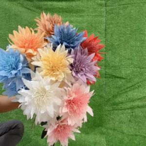 hoa giả .CÀNH HOA CÚC PHA LÊ 3 bông cành dài 70cm.dùng cắm bình .