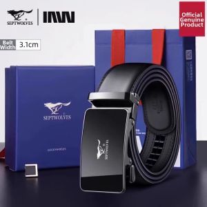 SEPTWOLVES | Mens Automatic Buckle Genuine Leather Belt New 2026