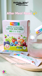 Holistic Way Essentials Super Kombucha Detox Enzymes (14g x 20 Powder Sachets per box) – Detox and slim naturally | For Digestive Health & Natural Detox | Gut Cleansing & Bloating Relief | Maintains Healthy Weight — Vegetarian