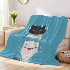 Beast Kingdom | Art Cat Figure Warm And Soft Halloween And Christmas Sofa Decoration Gift With Flannel Blanket