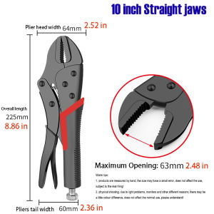Heavy Duty Locking Pliers Multi-Function Pipe Wrench Strong Clamp for Woodworking Automotive Plumbing Repair Universal Hand Tool