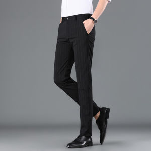 Mens Lightweight Comfortable Plaid Business Casual Straight Leg Ultra Soft Long Pants Elastic Waist Small West Pants