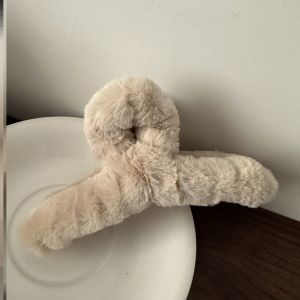 Large Size Plush Hairpin Hair Accessories Early Spring New Style Winding Wire Shark Clamp Bun Headwear Back of Head Hair Clip