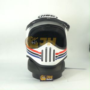 Helm Cakil HBC 23 White + FREE GOGGLE | Helm Retro | Full Face | Jual Helm