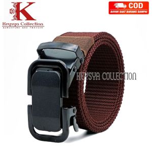 ikat pinggang pria gesper tactical pria nylon canvas kepala besi