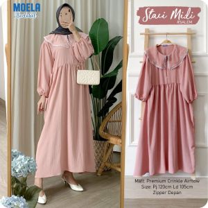 STACI MIDI DRESS PREMIUM CRINKLE /GAMIS BY MOELA