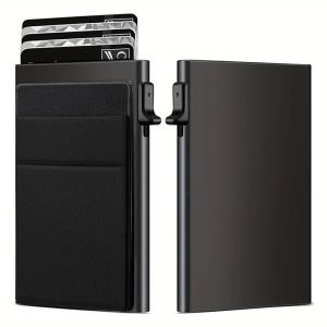 Anti Rfid Business Credit Card Holders Luxury Men Wallets Metal Thin Slim Wallets Pop Up Minimalist Metal Bank Cardholder Case