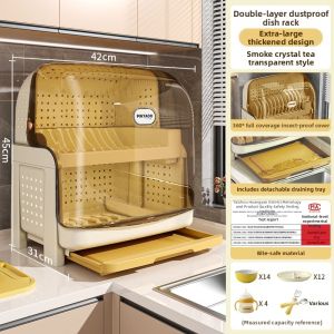 ZHUANJIAO | Double Layer Dustproof Drying Dish Rack