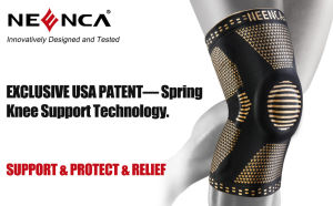 NEENCA Copper Knee Brace Professional Knee Support with Patella Gel Pad & Side StabilizersCompression Sleeves for Knee Pain Sports Workout Arthritis ACL Joint Pain Relief - Single Pack