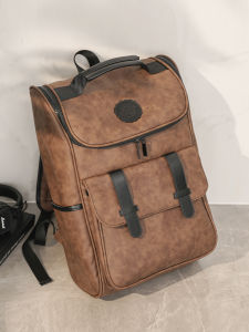 2025 New Soft Leather Mens Large Capacity Single Shoulder Slant Cross Outdoor Travel Backpack Computer Bag Commuter Style