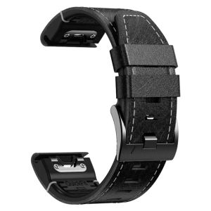 26 22mm Leather Strap For Garmin MARQ Adventurer/Athlete/Aviator/Captain/Epix Gen 2 Wrist Bracelet Fenix 7/7X/6 6 Pro Watch Band
