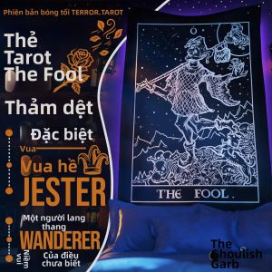VIKAMA Tarot Card Foolish Tấm Thảm Đậm Gothic Nghệ Thuật Treo Tường Phòng Khách Thiền Chủ Đề Bí Ẩn Trang Trí Tiệc Polyester Polyester
