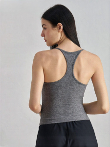 Racerback Tank Top Sports Bra Fixed Pads