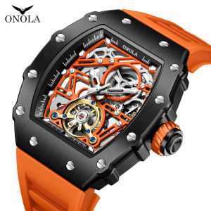 Fashion Luxury Mens Watch ONOLA Hollow Out Rudder Flywheel Fully Automatic Mechanical Waterproof Silicone Watches Clock