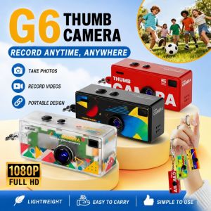 Aitemay G6 Pro Mini Portable Keychain Camera - 1080P HD Kids Thumb Camera with Flash Wide Angle LCD Screen Retro Digital Pocket Camera for Gift & Home