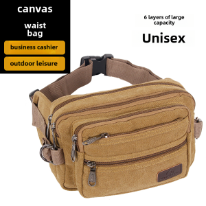 Multifunctional Large Capacity Canvas Waist Bag for Men And Women Business Construction Site Waterproof Wear Resistant Wallet