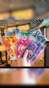 50Pcs/Pack Kid Small Hair Bands Baby Headbands Colorful Elastic Hair Tie Nylon Scrunchie Hair Rope Knit Style for Kids