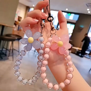 CB GT2062 Tali Gantungan Lanyard HP Rantai Manik Korean Chain Phone Strap Manik Bunga Lucu