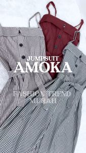 [FTMHN] Jumpsuit Amoka / Overall Wanita Dewasa / Jumpsuit Wanita / Baju Kodok Wanita Terbaru / Jumpsuit / Jumpsuit Kotak / Baju Kodok Korea Style / Jumpsuit Wanita Kekinian / HN02