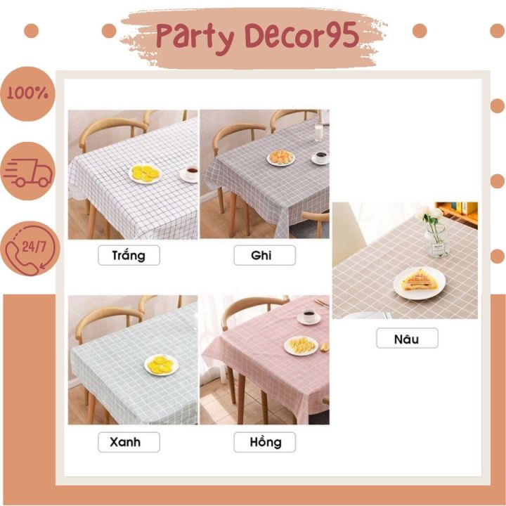 Khăn trải bàn kẻ caro phong cách vintage trang trí sinh nhật, trang trí ...