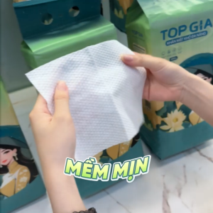 [MỚI] Khăn mặt khô đa năng TopGia Sắc Việt 200 tờ rút đa năng mềm mịn thấm hút an toàn cho da