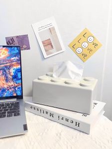 【Longlong】กล่องทิชชู่ Building Block Tissue Box กล่องทิชชู่แบบติดผนัง ไม่ต้องเจาะรู ถอดออกได้ สําหรับตกแต่งบ้าน