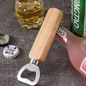 J.D. ที่เปิดฝาขวด ด้ามจับไม้ ที่เปิดฝาขวดน้ำอัดลม สแตนเลส Bottle Opener