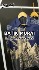 Kemeja Batik Pria Slim Fit Lengan Panjang Katun Halus Lapis Furing M-XXL Motif Murai