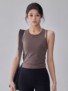 Fitness Girls One-Piece Sports Vest Elastic Shockproof Gathered Underwear Running Sleeveless Quick Dry Yoga Clothes Top