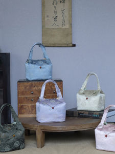 Portable Silk Fragrance Cloud Shawl Cotton Linen Weaving Velvet Handbag Tea Set Storage Bag High End Travel Storage Bag