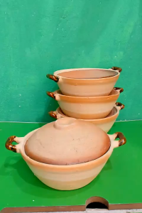Set 4 nồi đất trán men nhỏ đựng cá kho thịt kho loại 16 cm