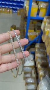 Dây Chuyền Choker Nữ Sang Trọng Đính Đá Zircon Kiểu Dây Tennis Pha Lê Ngắn Phong Cách Hip Hop Trang Sức Thời Trang Dành Cho Đám Cưới Tiệc Tùng
