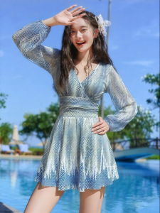 XTEP | Conservative Shaping Slim Long-sleeve Swimwear for Small Busts One-piece