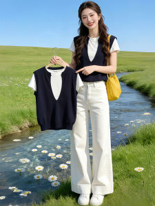 Shalldoer | Two-Piece Style Knit T-Shirt Slim Fit