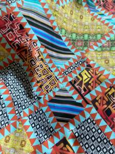 1m x 1m5 vải lụa sang chất mềm suông rũ may chân váy set bộ đồ mẹ bé váy đầm