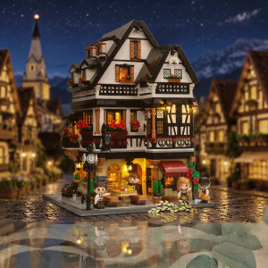 Pantasy | Collectible Building Blocks Lighted Street View Bavarian Beer Hall Kit