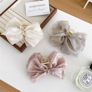 เครื่องประดับผมผ้าลายฉลามขนาดใหญ่สไตล์เกาหลี คลิปหนีบผม คลิปฉลาม คลิปหนีบผมแบบหนาสำหรับผู้หญิง