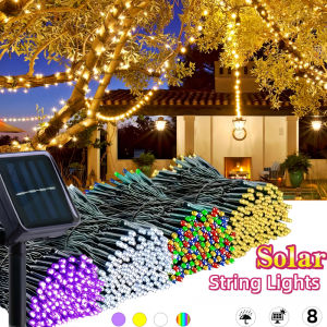 LED Solar String Lights Solar Powered with 8 Modes Waterproof Fairy Lights for Christmas Patio Garden Tree Party Yard Decoration