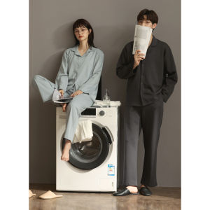 Couples Cotton Pajamas Long Sleeve Thin Home Clothes Set Autumn Spring Style Sweet Home Clothes Two-Piece Set for Men And Women