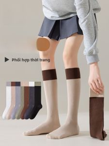 MiiOW | Womens High-Tube Socks Micro-Pressure Slimming Spring 2025 New Style Japanese Style Cat Person Small Leather Shoes Match