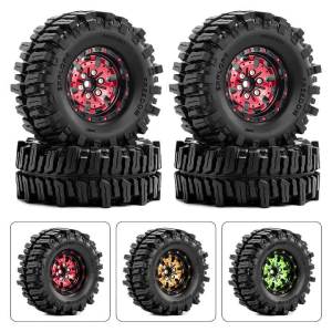 RCMMTING 4pcs 1.3 Aluminum Beadlock Wheel & Mud Terrain Tire for 1/24 Axial SCX24 AX24 1/18 TRX4M RC Crawler Car Upgrade Parts