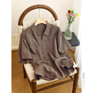 Áo Blouse Elegent 100% Vải Linen Giúp Thon Gọn